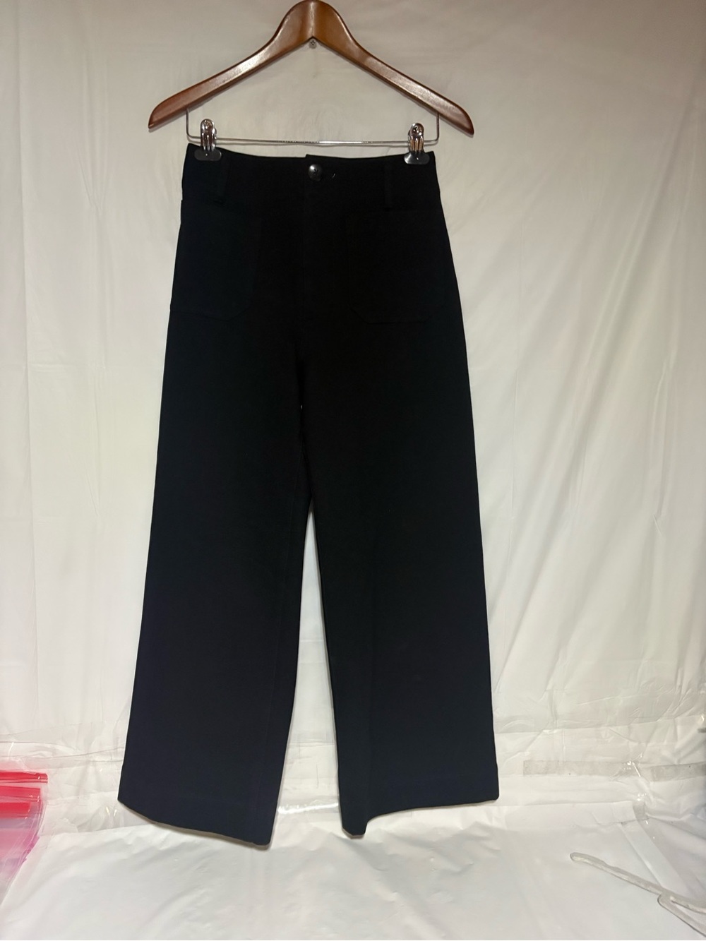 Maeve the Colette Black Cropped Wide-Leg Pants from Anthropologie